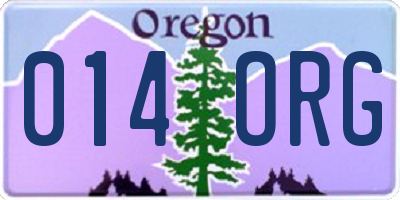 OR license plate 014ORG