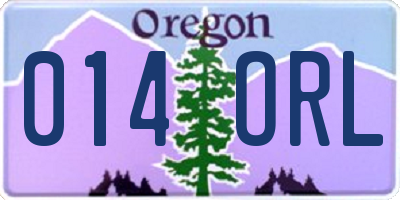 OR license plate 014ORL