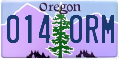 OR license plate 014ORM