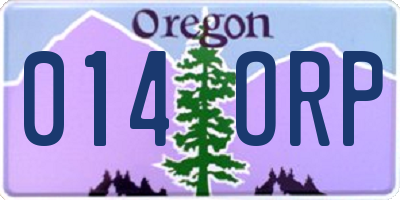 OR license plate 014ORP