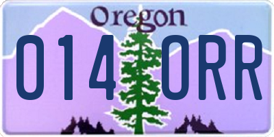 OR license plate 014ORR