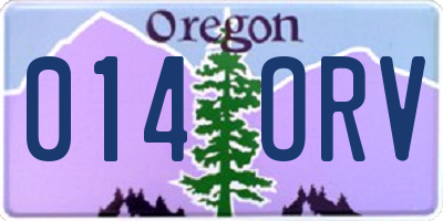 OR license plate 014ORV