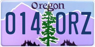 OR license plate 014ORZ