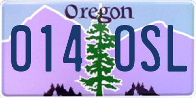OR license plate 014OSL