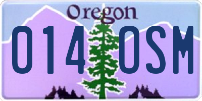 OR license plate 014OSM