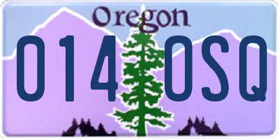 OR license plate 014OSQ