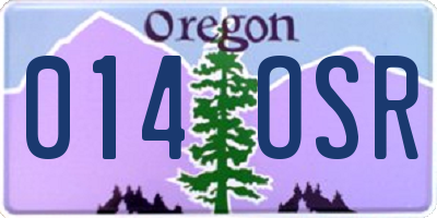 OR license plate 014OSR