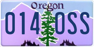 OR license plate 014OSS