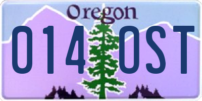 OR license plate 014OST