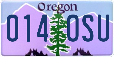 OR license plate 014OSU