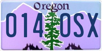 OR license plate 014OSX