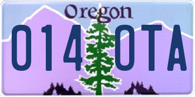 OR license plate 014OTA