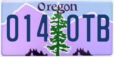 OR license plate 014OTB