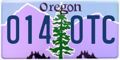 OR license plate 014OTC