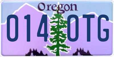 OR license plate 014OTG