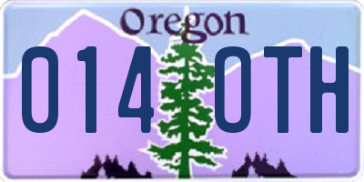 OR license plate 014OTH