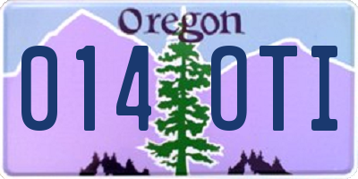 OR license plate 014OTI