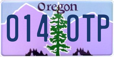 OR license plate 014OTP