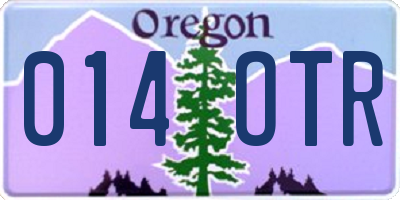 OR license plate 014OTR