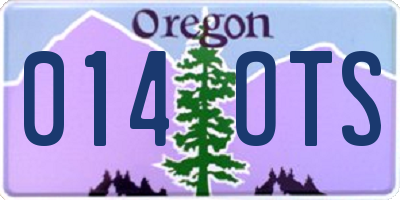 OR license plate 014OTS