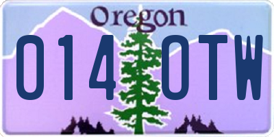 OR license plate 014OTW
