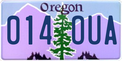 OR license plate 014OUA