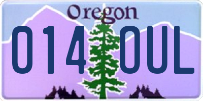 OR license plate 014OUL
