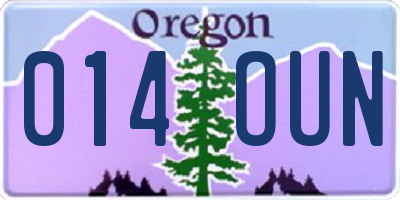 OR license plate 014OUN