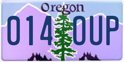 OR license plate 014OUP