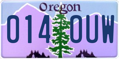 OR license plate 014OUW