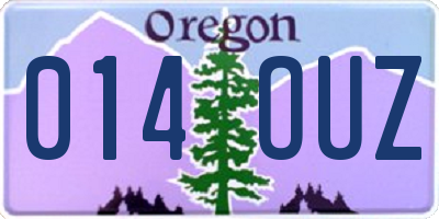 OR license plate 014OUZ