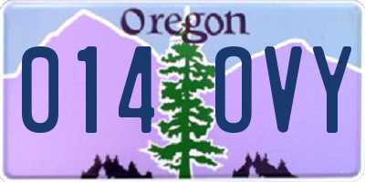 OR license plate 014OVY