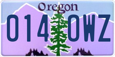 OR license plate 014OWZ