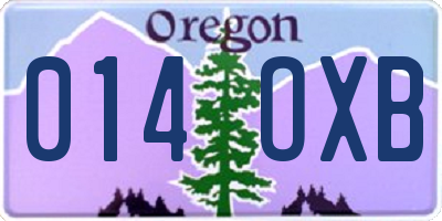 OR license plate 014OXB
