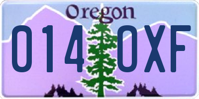 OR license plate 014OXF