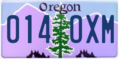 OR license plate 014OXM