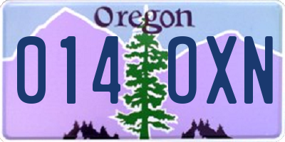 OR license plate 014OXN