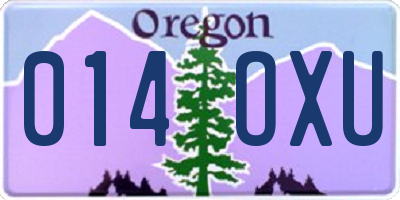 OR license plate 014OXU