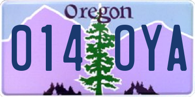 OR license plate 014OYA