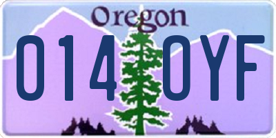 OR license plate 014OYF