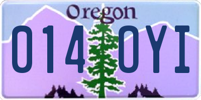 OR license plate 014OYI