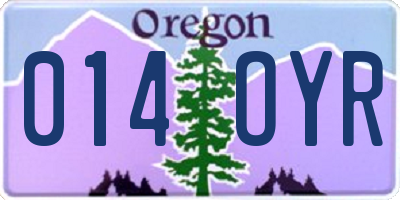 OR license plate 014OYR