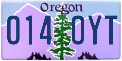 OR license plate 014OYT