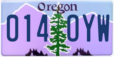OR license plate 014OYW