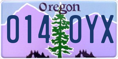 OR license plate 014OYX