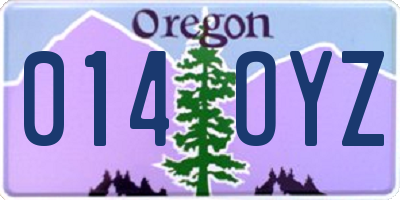 OR license plate 014OYZ