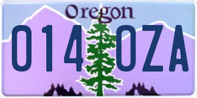 OR license plate 014OZA