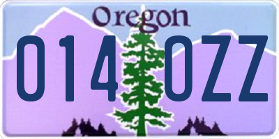 OR license plate 014OZZ