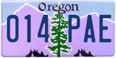 OR license plate 014PAE