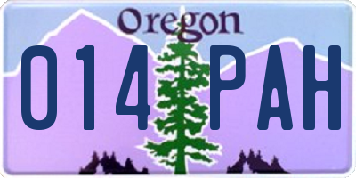 OR license plate 014PAH